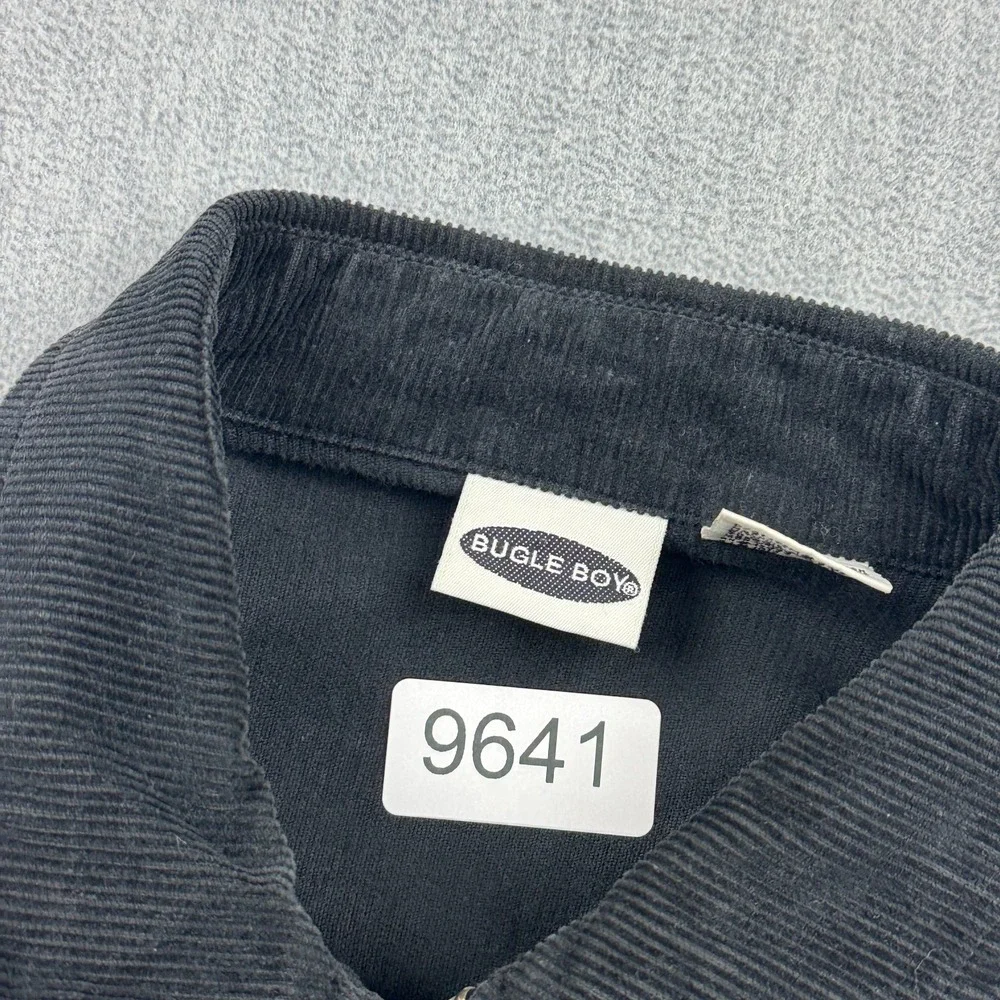 Vintage Bugle‎ Boy Jacket Mens XLT Tall Black Corduroy Full Zip Schaket Grunge